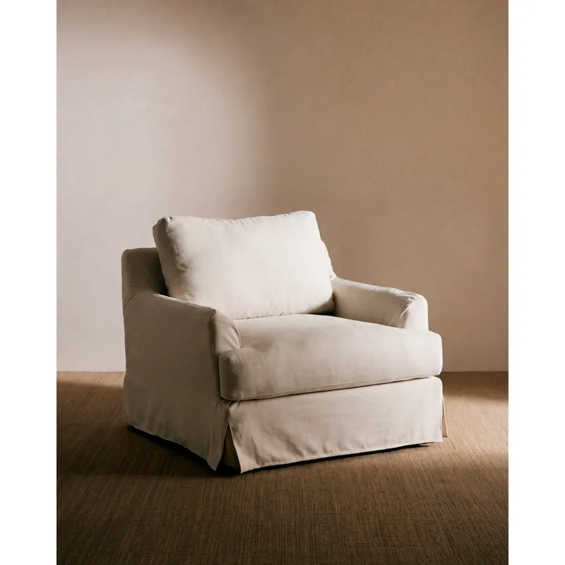 Butaca desenfundable de color beige de 90cm - Inicio