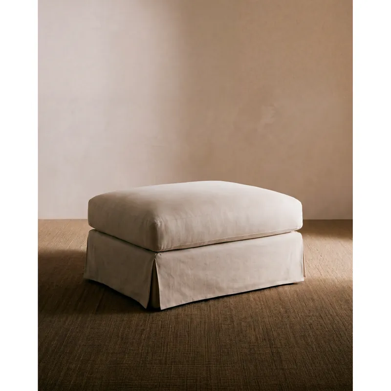 Puff desenfundable de color beige de 85cm - Inicio