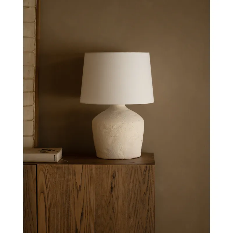 Lámpara de mesa de cerámica en color natural de 50cm - Inicio