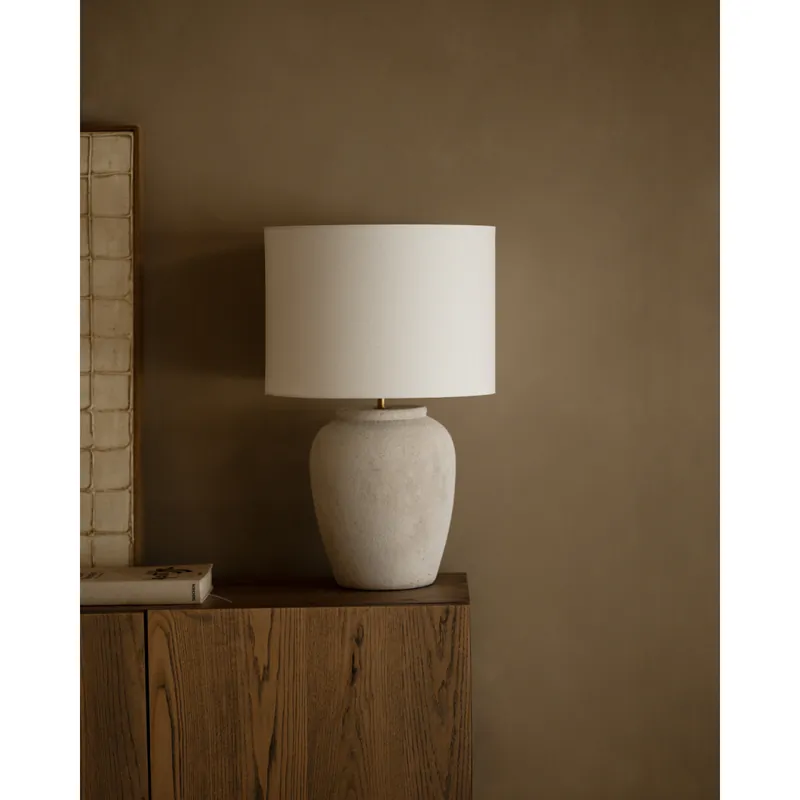 Lámpara de mesa de cerámica en color gris de 62cm - Inicio