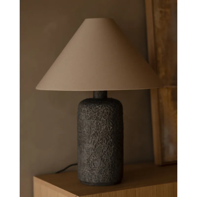 Lámpara de mesa de color natural y negro de 65cm - Inicio
