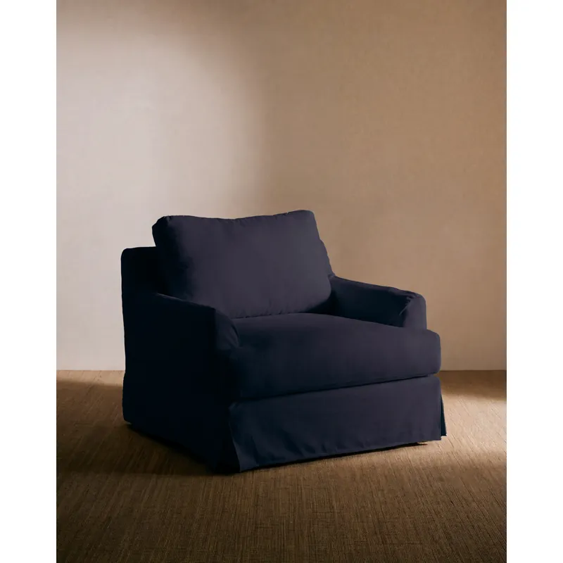 Butaca desenfundable de color azul marino oscuro de 90 cm - Inicio