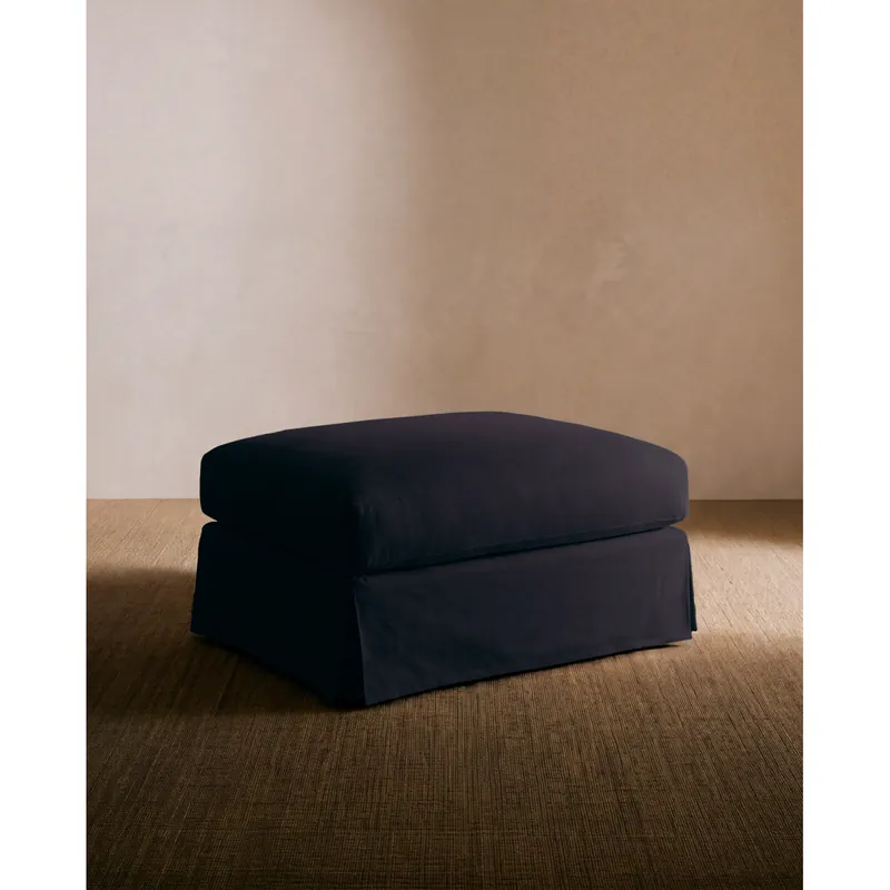 Puff desenfundable de color azul marino oscuro de 85 cm - Inicio