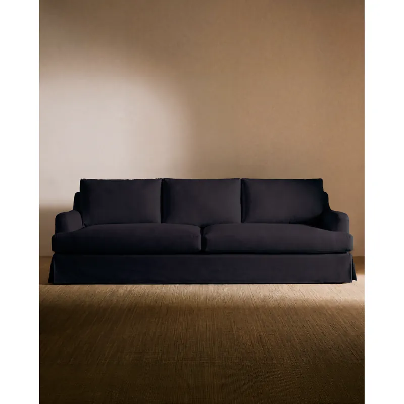 Sofá desenfundable recto de color azul marino oscuro de 280cm - Inicio