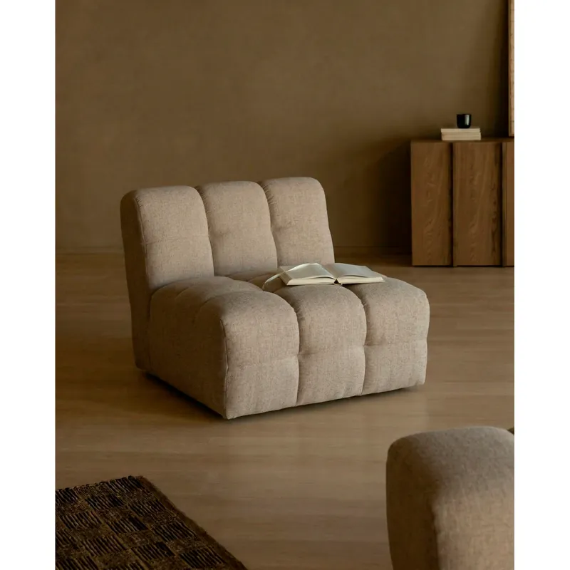 Butaca tapizado de color marrón claro de 81cm - Inicio