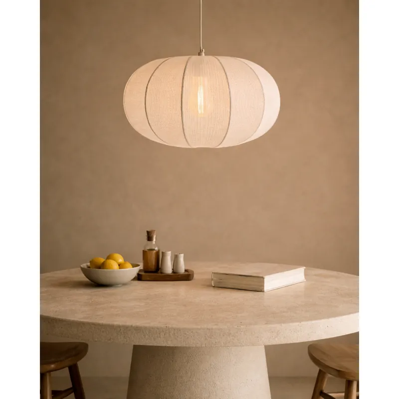 Lámpara de techo de algodón en color blanco de 35cm - Inicio