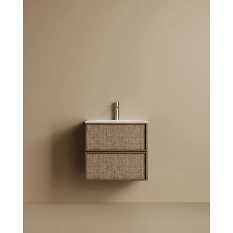Mueble de baño de madera contrachapada en tono roble oscuro de 59cm - Inicio
