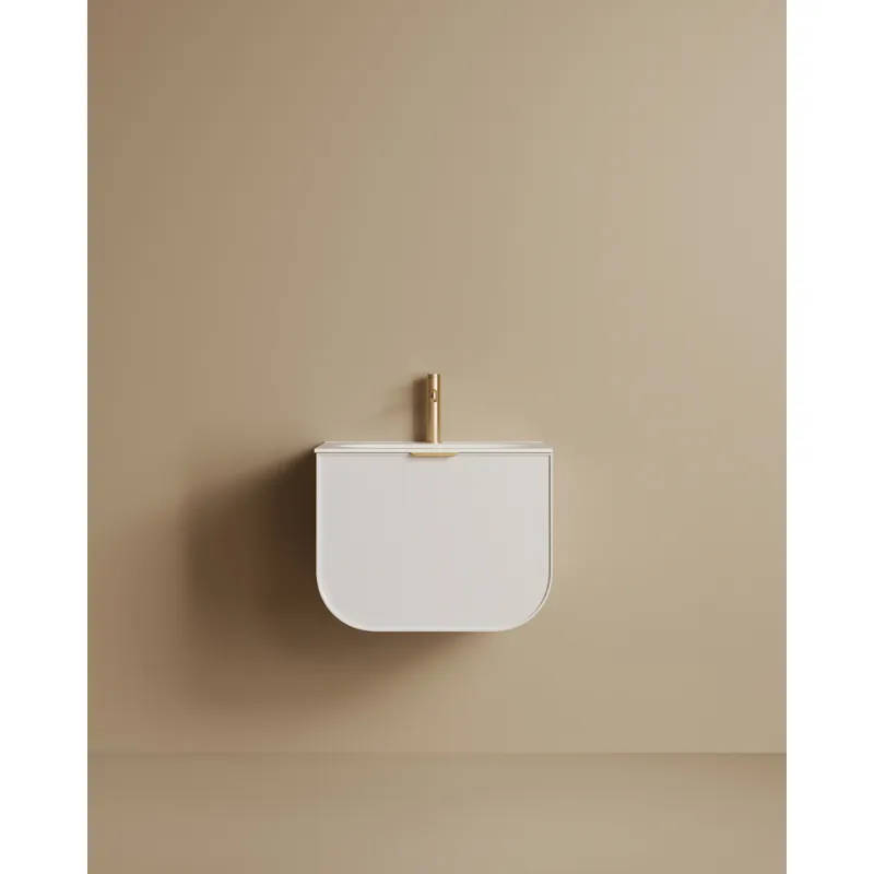 Mueble de baño de madera contrachapada en color blanco de 59cm - Inicio