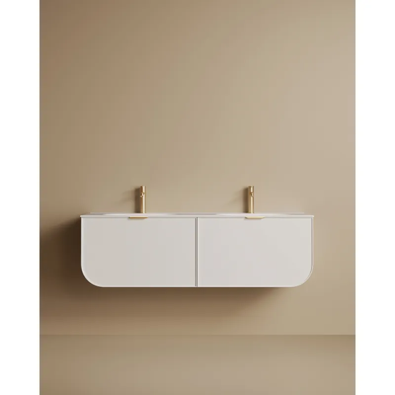 Mueble de baño de madera contrachapada en color blanco de 149cm - Inicio