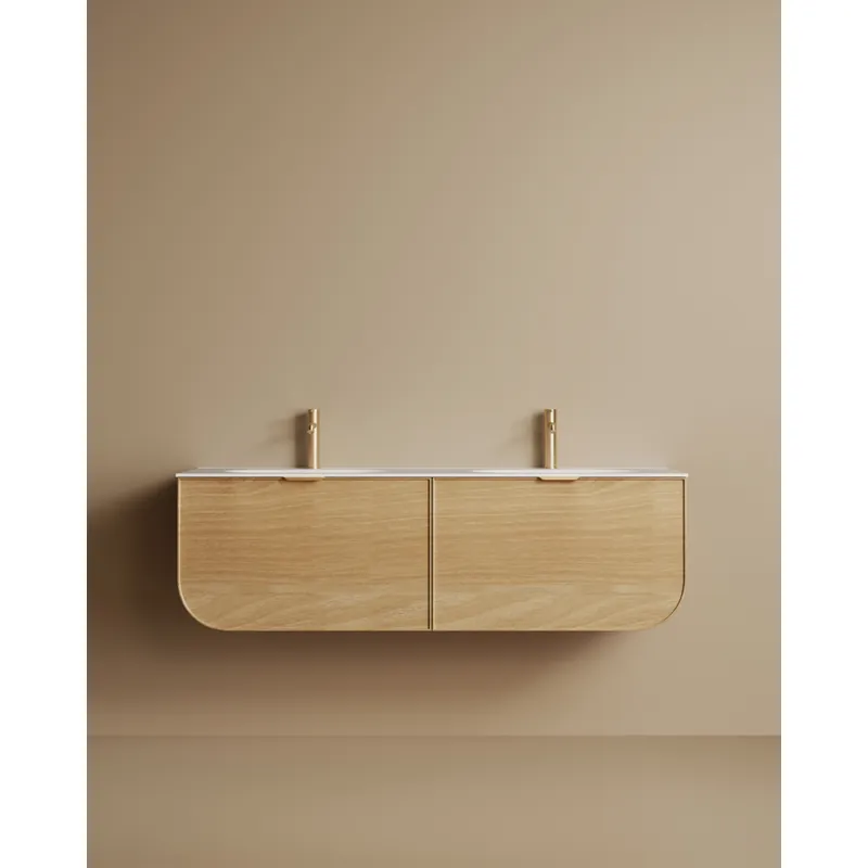Mueble de baño de madera contrachapada en tono natural de 149cm - Inicio
