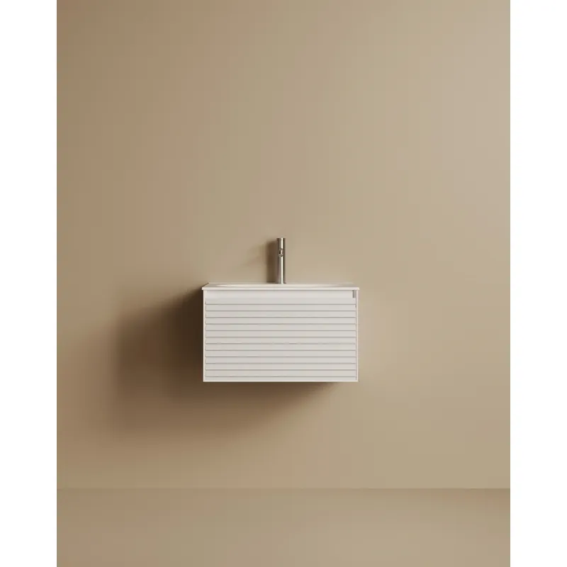 Mueble de baño de madera contrachapada en color blanco de 59cm - Inicio