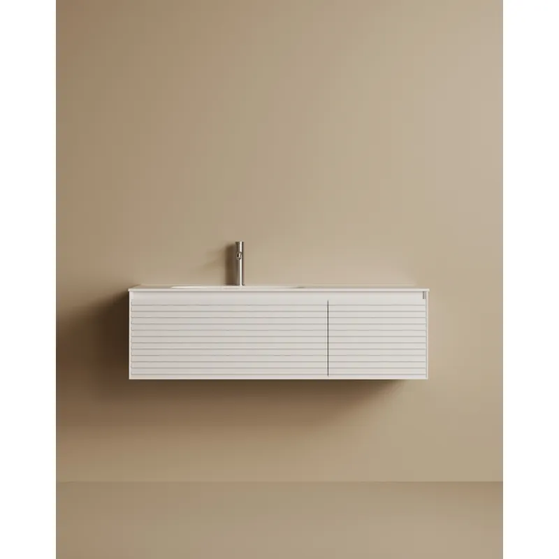 Mueble de baño de madera contrachapada en color blanco de 119cm - Inicio