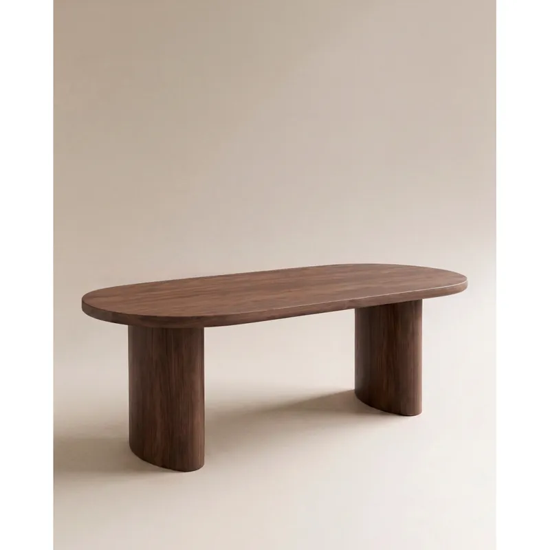 Mesa de comedor en chapa de roble en color avellana de 160x90cm - Inicio