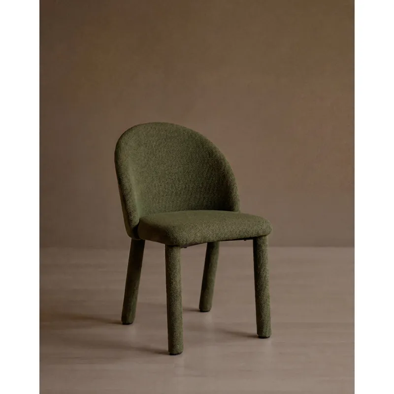 Silla tapizada en color verde de 83x57cm - Inicio