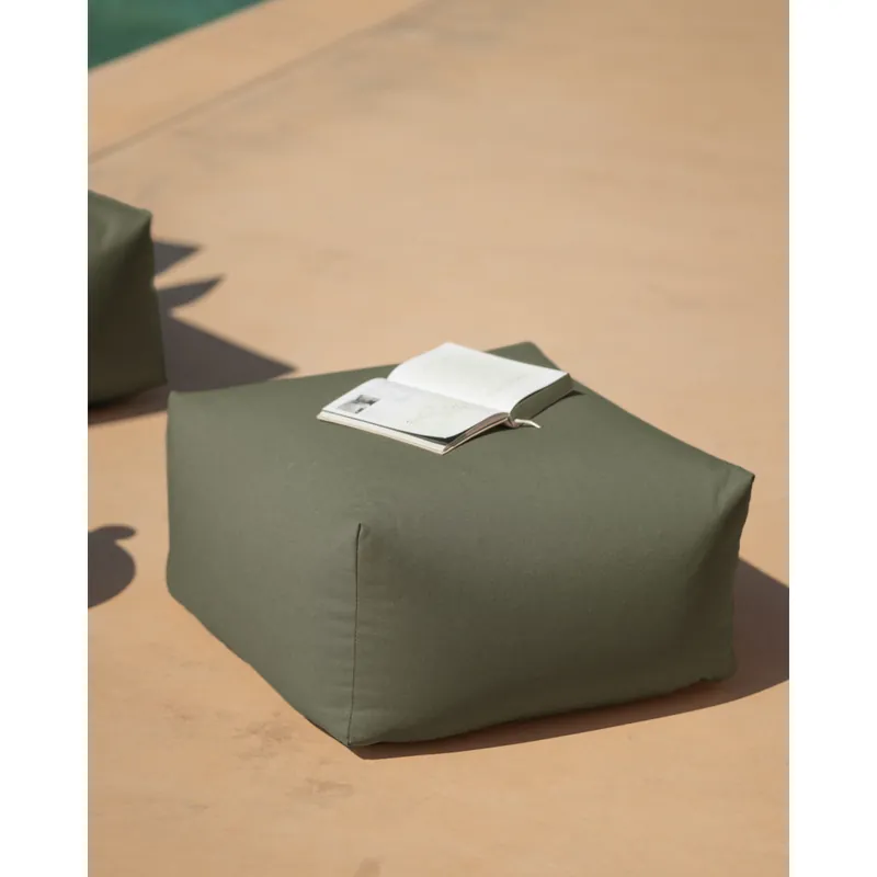 Módulo asiento de exterior de olefina en color verde de 70x70cm - Inicio