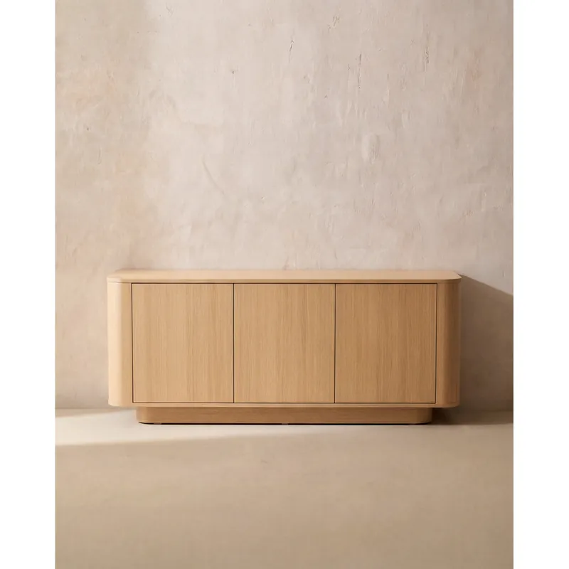Aparador acabado roble medio con 3 puertas de 160x40cm - Inicio