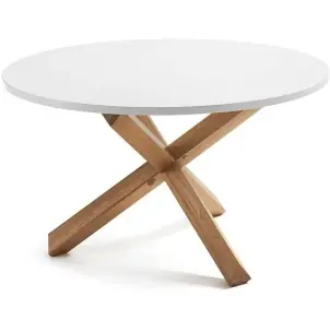 Mesa LOTUS Ø120 cm, de comedor, blanca - Kave Home