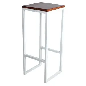 Taburete TOWN blanco 75cm, estilo vintage - Vackart