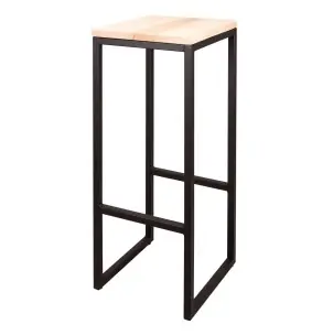 Taburete TOWN Negro 75 cm, estilo vintage - Vackart