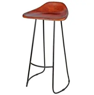 Taburete SUSSEX 75cm, acero/piel - Vackart