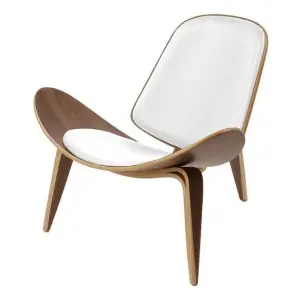 Silla Shell CH07 Style, cojín blanco - Vackart