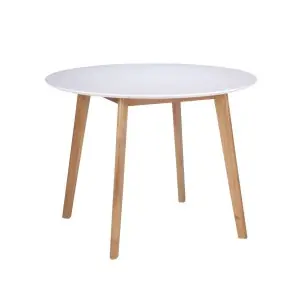 Mesa SLICK 100 redonda blanco/roble - Vackart