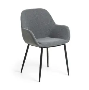 Silla KONNA, Textil Gris Oscuro - Kave Home