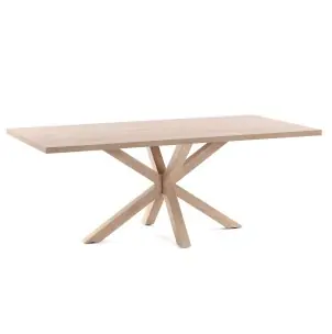 Mesa NEW ARGO 160 cm, Melamina Natural / Acero Efecto Madera - Kave Home