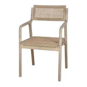 Silla con Brazos ISOS, Madera / Ratán Natural - Vackart