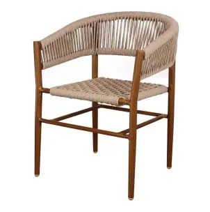 Silla con Brazos VIVIAN, Metal / Cuerda Sintética Natural - Vackart