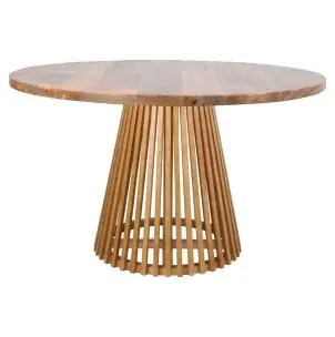 Mesa SOLOMON MANGO Ø130 cm de Comedor, Madera Natural - Vackart