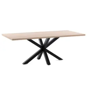Mesa Argo 200 cm melamina natural patas negro - Kave Home