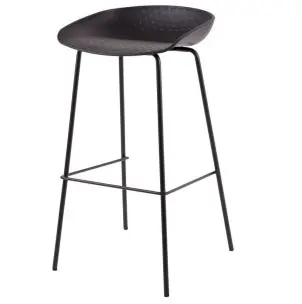 Taburete Alto MYTE 72 cm, Metal / Plástico Negro - Vackart