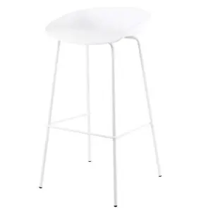 Taburete Alto MYTE 72 cm, Metal / Plástico Blanco - Vackart