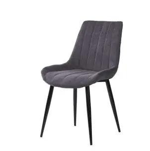 Silla MIDDEL, Metal Negro / Textil Gris Oscuro - Vackart
