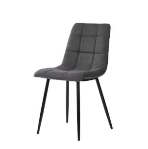 Silla SENNEP, Metal Negro / Textil Gris Oscuro - Vackart