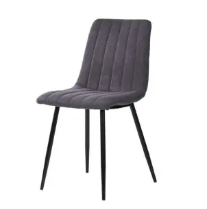 Silla STRIBER, Metal Negro / Textil Gris Oscuro - Vackart