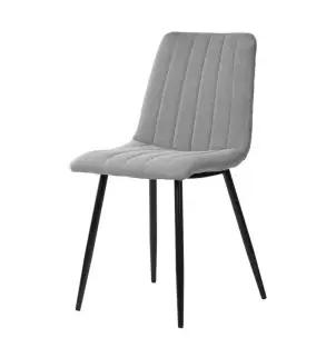 Silla STRIBER, Metal Negro / Textil Gris Claro - Vackart