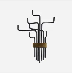 Perchero PIPES, Metal Negro / Dorado - House Doctor