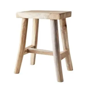 Taburete Bajo PALLE 45 cm Alto, Teca Natural - Affari