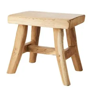 Taburete Bajo PALLE 31 cm Alto, Teca Natural - Affari