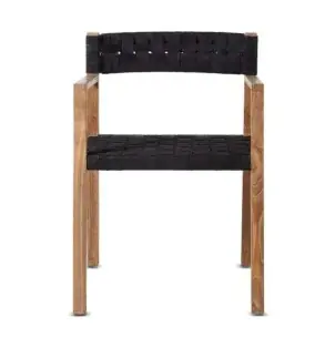 Silla CORA, Teca Reciclada Natural / Cuerda Negra - Dareels