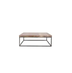 Mesa de Centro TWO 100x100, Teca Reciclada / Hierro - Dareels