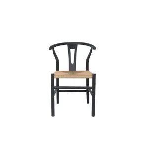 Silla ROB, Teca Reciclada Negra / Cuerda Natural - Dareels