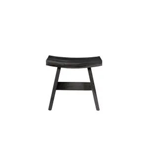 Taburete U BLACK, Teca Reciclada / Negro - Dareels