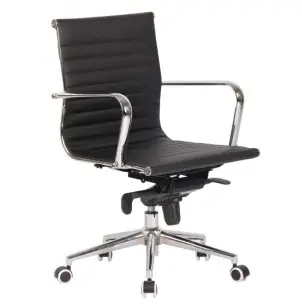 Silla de oficina ENGLAND, polipiel negro - Vackart