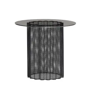 Mesa Auxiliar FLOW, Metal / Cristal Negro - Hübsch