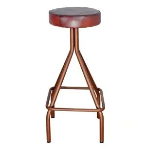 Taburete GAUCHO 79 cm, Metal / Piel Óxido - Vackart