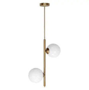Lámpara de Techo SENY, Metal Oro / Cristal Opal - Vackart