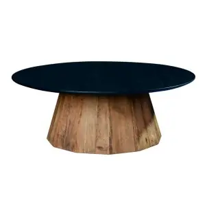 Mesa Baja TISCAR, Madera Natural / Negra - Vackart